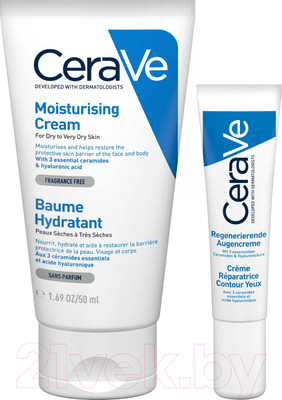 Набор косметики для лица CeraVe Крем для сухой кожи+Крем для век Для всех типов кожи (50мл+14мл)