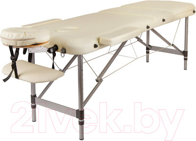 Массажный стол Atlas Sport Складной 3-с 60см (бежевый/ алюминиевый)