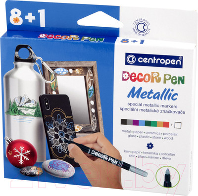 Набор маркеров Centropen Decor Pen Metallic 2737 / 5 2737 0901 (9шт)
