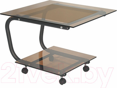 Журнальный столик Мебелик Дуэт 9 (черный/тонированный)