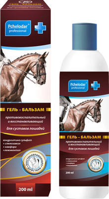 Гель-бальзам для лечения опорно-двигательного аппарата у животных Pchelodar Противовоспалительный и восстанавливающий для суставов лошадей (200мл)