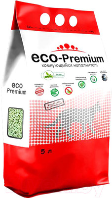 Наполнитель для туалета Eco-Premium Зеленый чай (5л, 1.9кг)