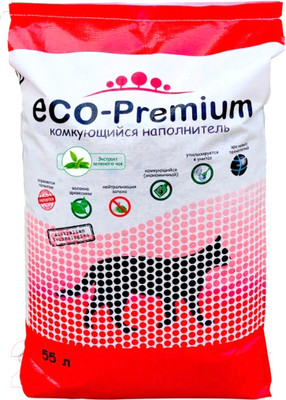 Наполнитель для туалета Eco-Premium Зеленый чай (55л, 20.2кг)