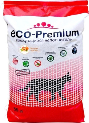 Наполнитель для туалета Eco-Premium Персик (55л, 20.2кг)