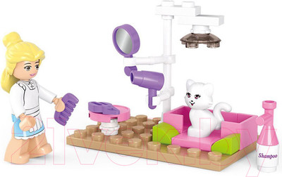 Конструктор Sluban Розовая мечта салон для кошек / 1277356 (30эл)