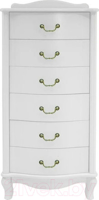 Комод Мебелик Джульетта узкий 6 ящиков (молочный дуб)