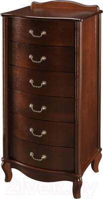 Комод Мебелик Джульетта узкий 6 ящиков (орех)