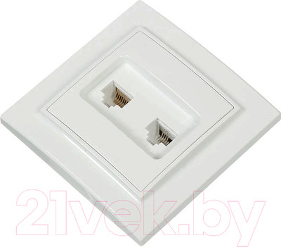 Розетка EKF Basic Минск СП RJ-45+Phone (белый)