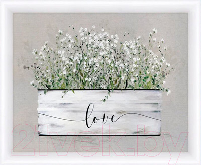 Картина Декарт Белые цветы 8Л3443 (в раме)