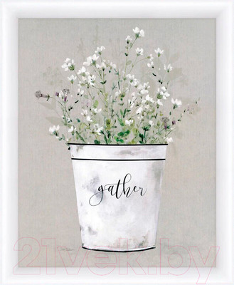 Картина Декарт Легкие белые цветы 8Л3444 (в раме)