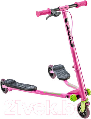 Самокат детский Yvolution Fliker Air A1 Инерционный / 101055 (розово-зеленый)