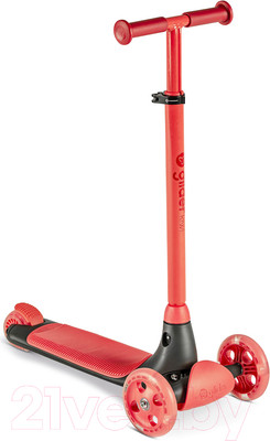 Самокат детский Yvolution Kiwi LED-подсветка / 101258 (красный)