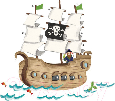 Декор настенный RoomMates Пиратский корабль RMK2042SLM