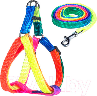 Шлея с поводком Triol 31491005 (разноцветные 6шт)