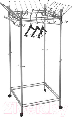 Стойка для одежды Мебелик Пико 23 на колесах (металлик)