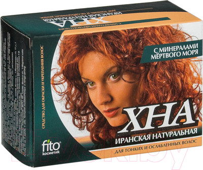 Порошковая краска для волос Fito Косметик Хна Иранская натуральная с минералами Мертвого моря (125г)
