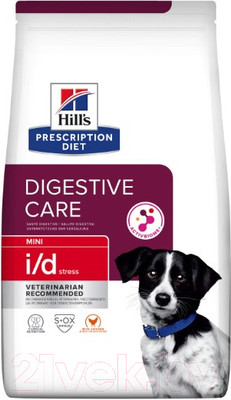 Сухой ветеринарный корм для собак Hill's Prescription Diet Digestive Care i/d Stress Mini / 606191 (3кг)