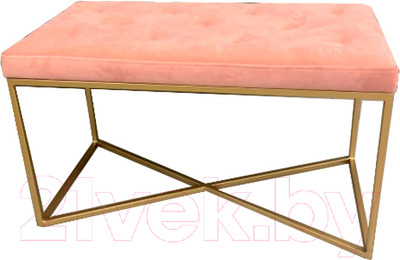 Банкетка Home Loft БА 5 (розовый велюр/золото металл)