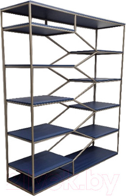 Стеллаж Home Loft СТж 2 ЛДСП (синий/серый металл)