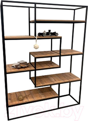 Стеллаж Home Loft СТж 3 ЛДСП (пихта брамберг/черный металл)