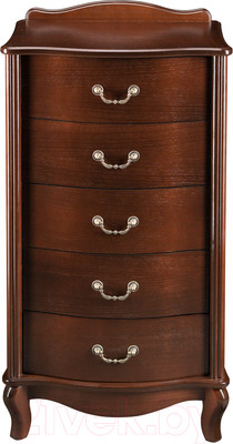 Комод Мебелик Джульетта узкий 5 ящиков (орех)