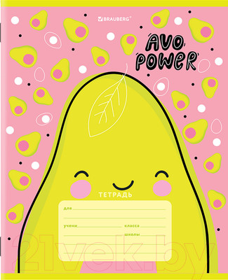 Тетрадь Brauberg Авокадо неон / 106461 (12л, клетка)