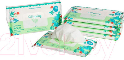 Влажные салфетки детские Offspring Биоразлагаемые / OF03W120 (120шт)