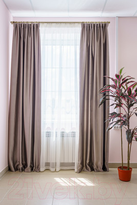 Комплект штор Decoretto Блэкаут Двухсторонний БДКО-K23 (300x260, коричневый/орех)