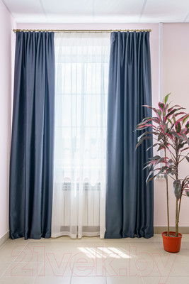 Комплект штор Decoretto Блэкаут Двухсторонний Сталь БДГС-K1-3А (125x260, графит/серый)