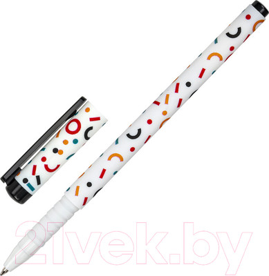 Ручка шариковая Brauberg Soft Touch Grip Confetti / 143723 (синий)