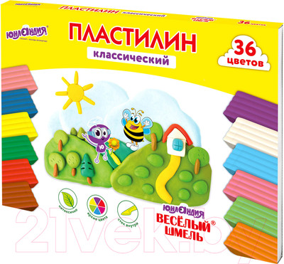 Пластилин Юнландия Веселый шмель / 106434 (36цв)