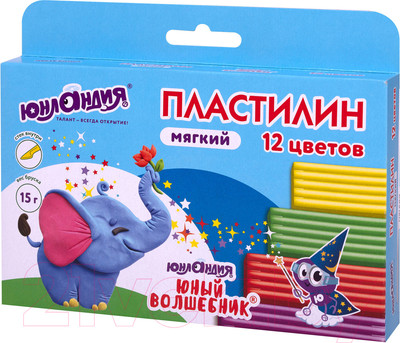 Пластилин Юнландия Юный волшебник / 106439 (12цв)