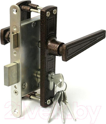 Замок врезной Зенит ЗВ4-3-01 (медь)