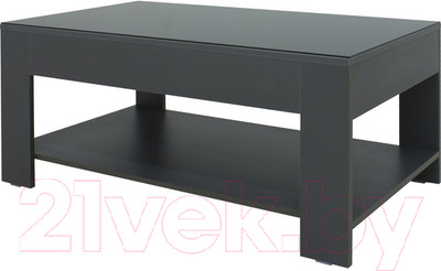 Журнальный столик Мебелик BeautyStyle 26 (графит темный U961/стекло черное)