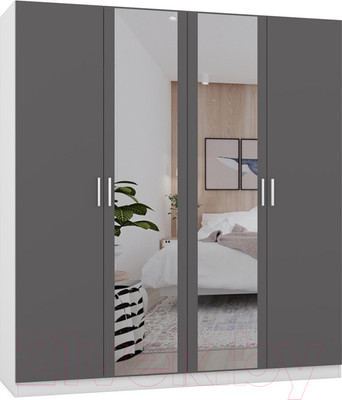 Шкаф Интермебель Марсель-8 / МР 01-08 (графит серый)