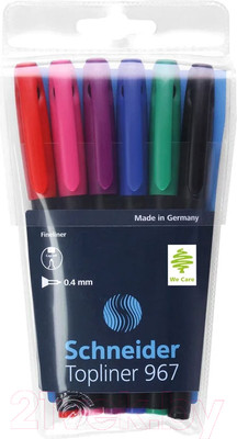 Набор капиллярных ручек Schneider Topliner 967 / 196796 (6цв)