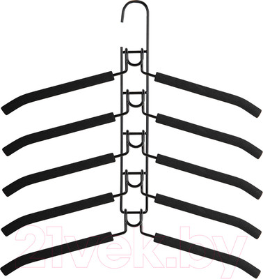 Металлическая вешалка-плечики Brabix 607474 (5шт, черный)