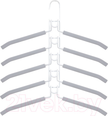 Металлическая вешалка-плечики Brabix 607475 (5шт, серый)