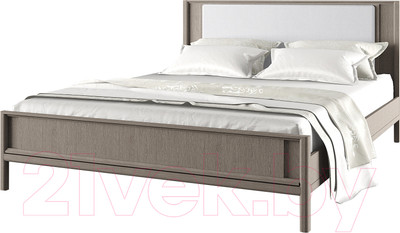 Двуспальная кровать Молодечномебель Брюгге 160 с осн. Avelina Белкрафт 9502 / ВМФ-1682 (капучино)