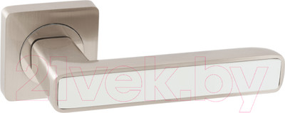 Ручка дверная Vettore R06.111 SN/CP/WH (сатин/хром/белая вставка)