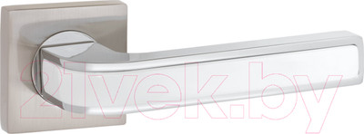 Ручка дверная Vettore R06.115 CP/CP/WH (хром/хром/белая вставка)