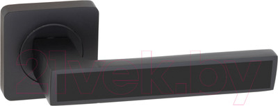 Ручка дверная Vettore R06.120 MBP/BL (черный матовый/черная вставка)