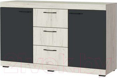 Тумба Памир Соната КС-1500 (крафт белый/антрацит)