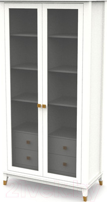 Шкаф с витриной Молодечномебель Nevada B4D2 / ВМФ-1900 (дуб оксфорд)