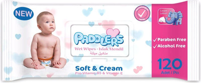 Влажные салфетки детские Paddlers Soft and Cream (120шт)