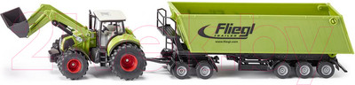 Трактор игрушечный Siku Claas Axion 850 с погрузчиком и самосвалом / 1949