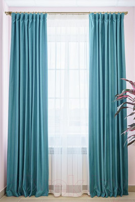 Комплект штор Decoretto Нубук НЯБ-K28 (125x260, бирюзовый)