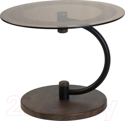 Журнальный столик Мебелик Дуэт 13Н (черный/дуб маррон/тонированное)