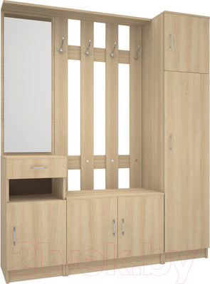 Секция в прихожую МДК СПР3 2020x1600x380 (дуб млечный)