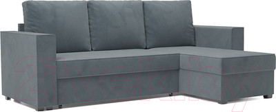 Диван угловой Mebel-Ars Рим (велюр серо-синий HB-178 26)